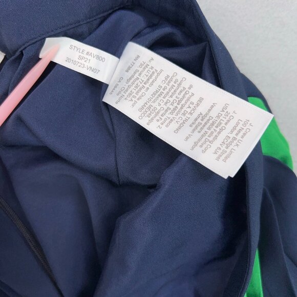 J Crew Skirt Womens 0 Navy Blue Kelly Green Pleated Flowy Classic Coastal Preppy - Picture 13 of 14